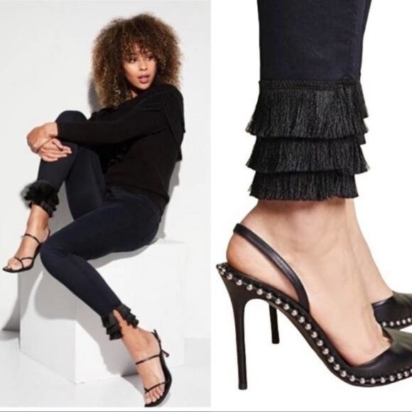 Frame Le High Rise Skinny Ankle Fringe Size 25 - Picture 1 of 9